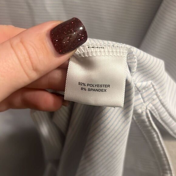 ✨PETER MILLAR Summer Comfort White & Teal Striped Sz XL Polo✨ - Picture 6 of 6